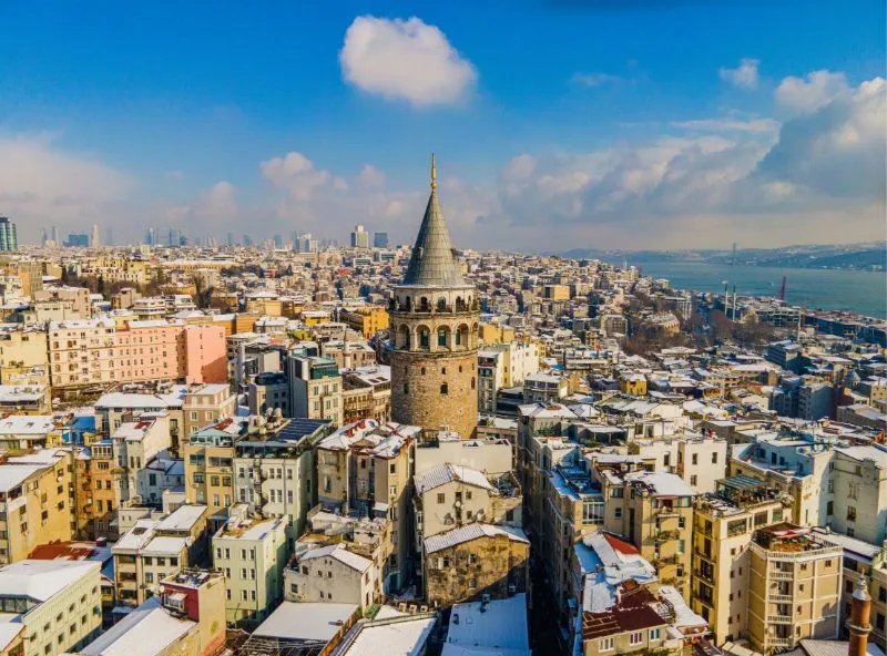 Galata Tower in winter