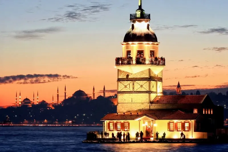 Maiden's Tower, one of the best views in Istanbul at night