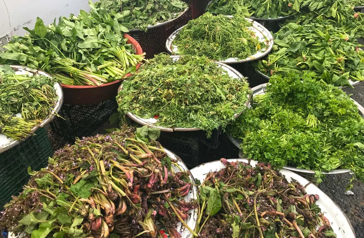 Village produce stalls at the historic Inebolu Köy Pazarı, Istanbul