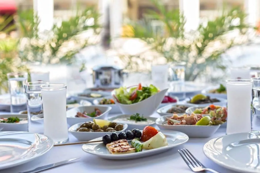 Turkish raki table and mezes