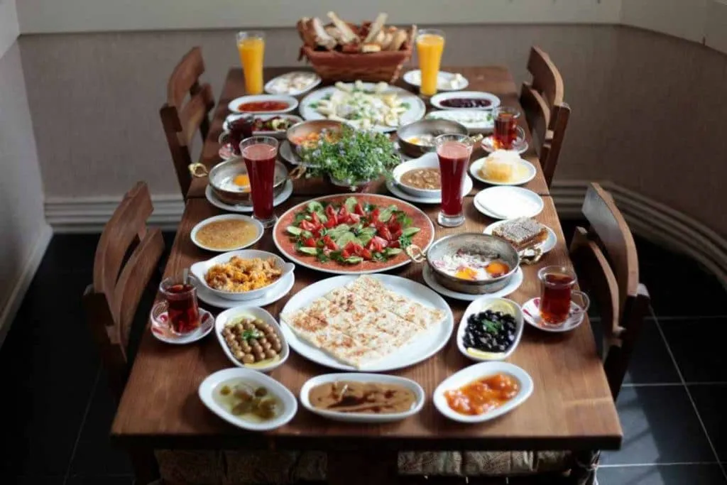 Kurdish style breakfast is served at Van Kahvalti Evi