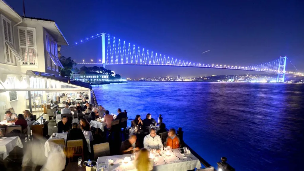 Bosphorus and Bosphorus bridge view from Villa Bosphorus Restaurant