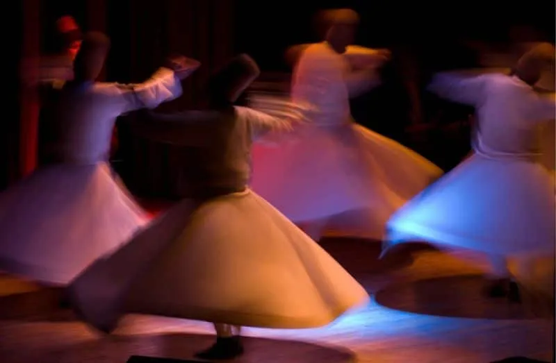 Whirling dervishes show at night
